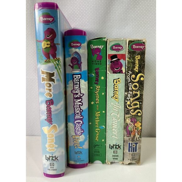 5 Barney VHS Video Tape Sing-Along Musical Castle Songs Concert Mother Goose Lot - Picture 3 of 6